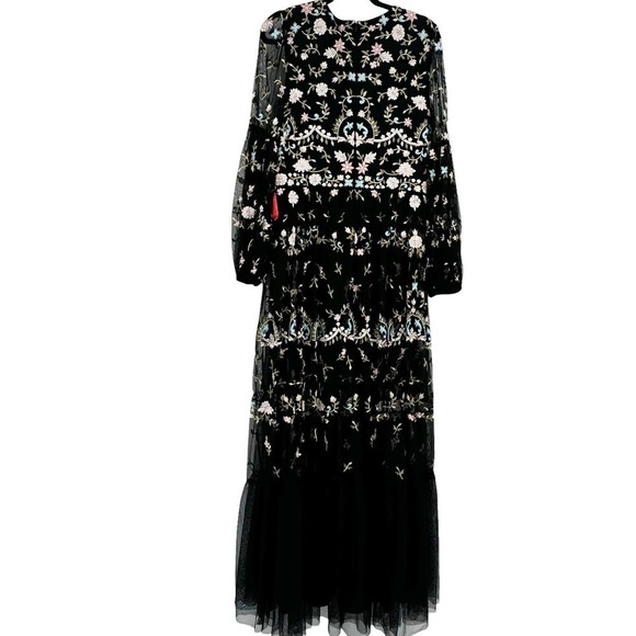 Mac Duggal Sequin Embroidered Gown Blouson Sleeves Size 12 NWT - Picture 9 of 13